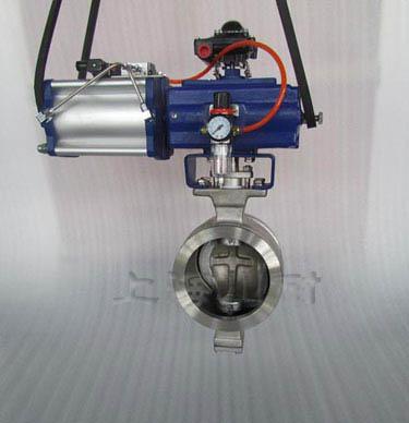 氣動V型不銹鋼對夾球閥